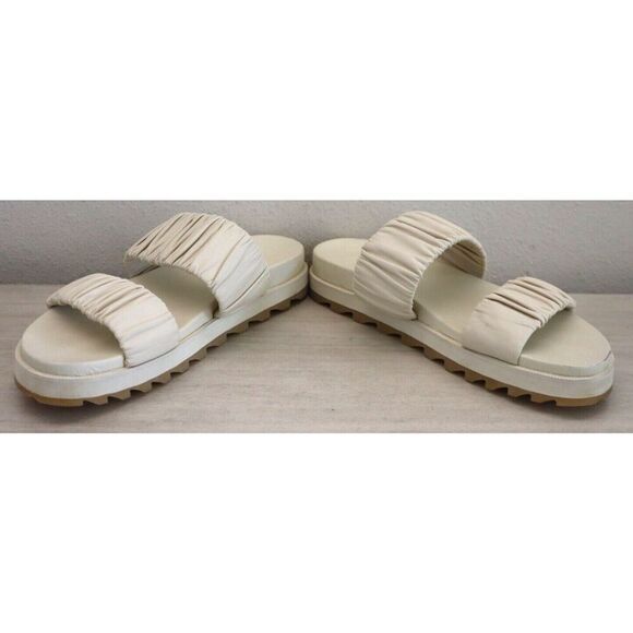 Sorel Women's Sz 9.5 Chalk, Gum / Off White Roaming Two Strap Slide Sandals - Picture 10 of 11